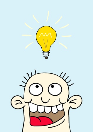 Illustration of a man on fire over which lightのイラスト素材