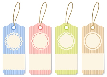 Illustration striped labels of different colorsのイラスト素材