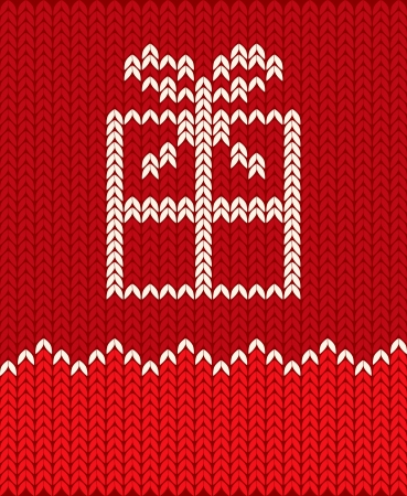 Illustration of a gift in the form of a knitted patternのイラスト素材