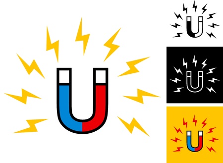 Illustration of the magnet with the magnetizationのイラスト素材