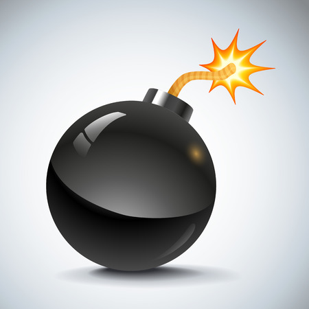 illustration of a black retro bombのイラスト素材
