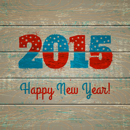 New year symbol on wooden backgroundのイラスト素材