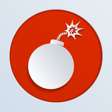 illustration of a paper bomb on red backgroundのイラスト素材