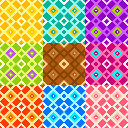Vector set color geometric patternsのイラスト素材