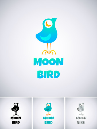 Logo template with blue birdのイラスト素材