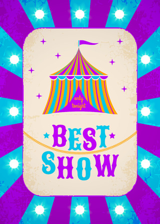 Retro circus poster with tentのイラスト素材