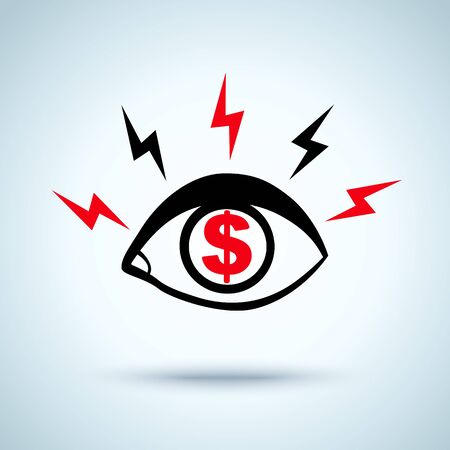 illustration of an eye and dollar signのイラスト素材