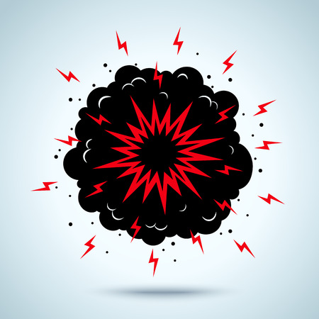 Illustration of a explosion and smokeのイラスト素材