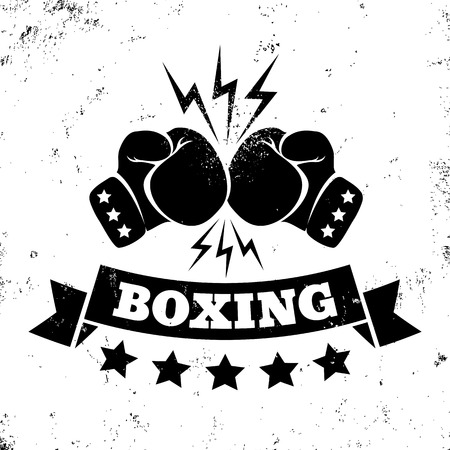Vintage logo for a boxing on grunge backgroundのイラスト素材