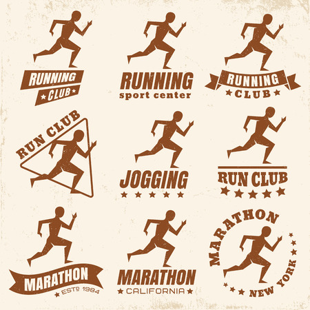 Vector set logos for running clubのイラスト素材