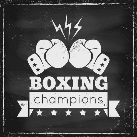Vintage logo for a boxing on grunge backgroundのイラスト素材