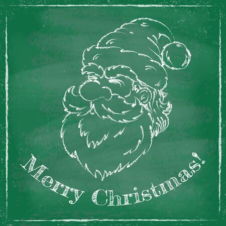 Retro illustration of a Santa Claus on chalk boardのイラスト素材