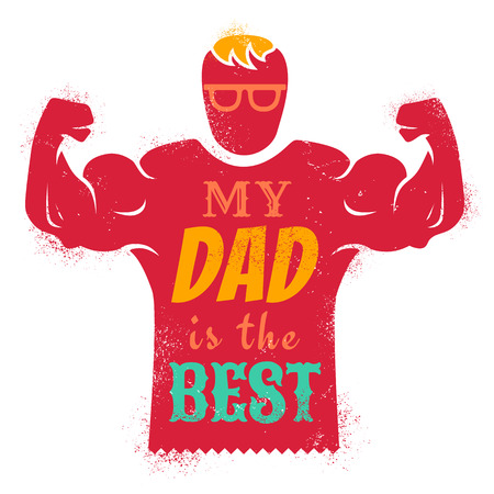 Vintage greeting card for father day with best dadのイラスト素材