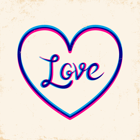 Vector illustration of a heart on vintage backgroundのイラスト素材