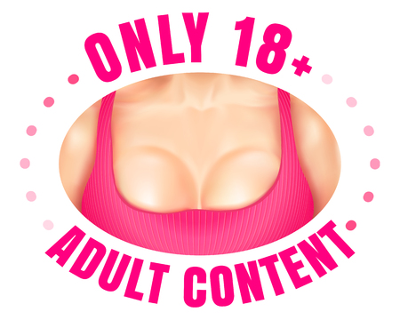 Vector web banner for adult content. Vector emblem adults only.のイラスト素材