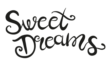 Vector hand drawing text Sweet Dreams. Sweet dreams letteringのイラスト素材