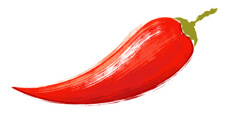 Vintage vector chili pepper in watercolor style. Watercolor red chilli pepper.のイラスト素材