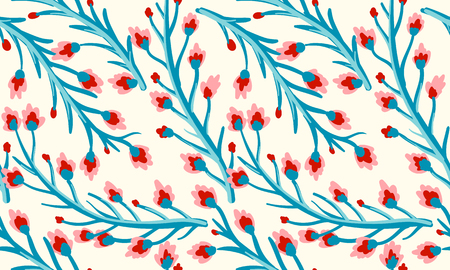 Vector vintage floral seamless pattern with small flowers. Vintage floral pattern.のイラスト素材