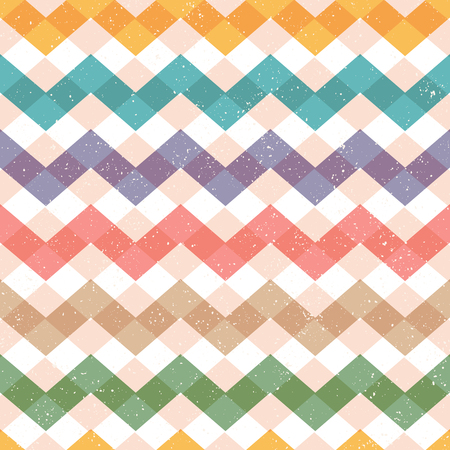 Vector vintage zig zag seamless pattern for Christmas or birthday. Retro funny zig zag vector pattern for holidaysのイラスト素材