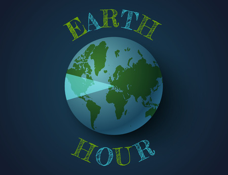 Vector vintage poster for a Earth hour. March Earth hour day.のイラスト素材