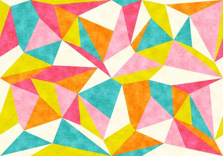 Vintage geometric polygon pattern. Retro vector pattern with colorful polygons.の写真素材