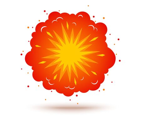 Vector icon of explosion in comics style. Retro illustration of a explosion.のイラスト素材