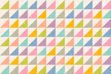 Vintage vector seamless pattern in retro style. Retro colorful pattern with grunge abstract...