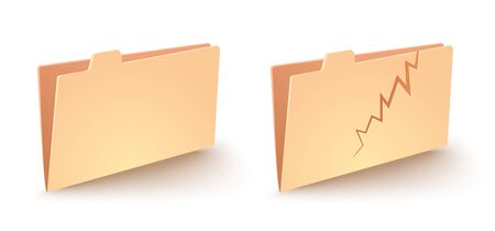 Vector set icons of folders. Modern icon of folder. Wrong files. Error 404のイラスト素材