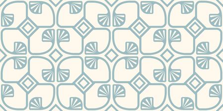 Vector vintage seamless pattern in art deco style. Retro seamless floral pattern with abstract geometric plants.のイラスト素材