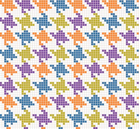 Vector seamless crows foot pattern. Houndstooth pattern from pixels. Modern houndstooth texture.のイラスト素材