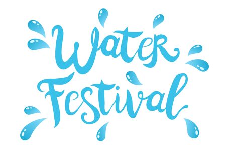 Vector emblem for Songkran festival in Thailand.   water festival with hand drawing lettering and water drops.のイラスト素材