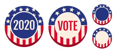 Vector vintage banners for 2020 presidential election in USA. Election 2020. Vote 2020. American...