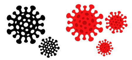 Vector set icons of coronavirus. Vector illustration of viruses. Stop coronavirus.のイラスト素材