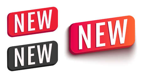 Vector set icons of new labels. New banners in realistic style.のイラスト素材