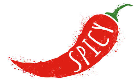 Vector illustration of chilli pepper. Vector icon of red chili pepper.のイラスト素材