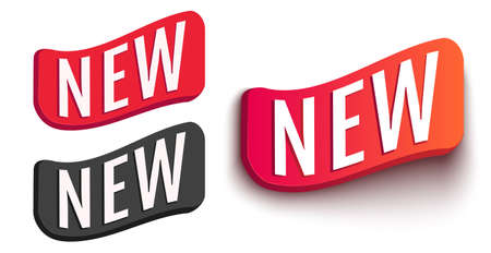 Vector set icons of new labels. New banners in realistic style.のイラスト素材