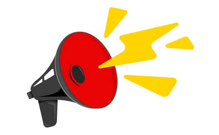 Vector icon of vintage black megaphone. Vector retro black megaphone.のイラスト素材