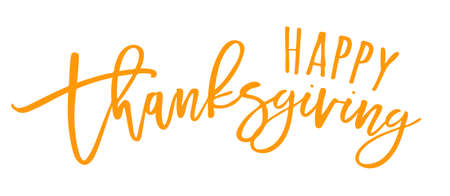 Vector typography of a Happy Thanksgiving text. Happy Thanksgiving day.のイラスト素材