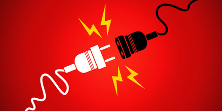 Vector vintage poster with electric elements. Electric charge.のイラスト素材