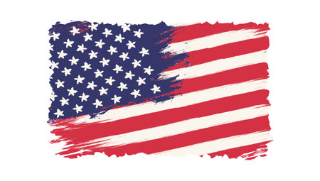 Vector vintage American flag. Vintage flag of USA for an independence day at 4 th july.のイラスト素材
