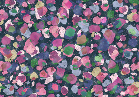 Vintage seamless terrazzo pattern in retro style. Retro colorful pattern with terrazzo texture. Vintage stone texture.の写真素材