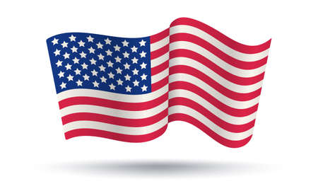 Vector American flag for Memory day or Veterans day. Vintage flag of USA for Memory day, Veterans day or 4 th july.のイラスト素材