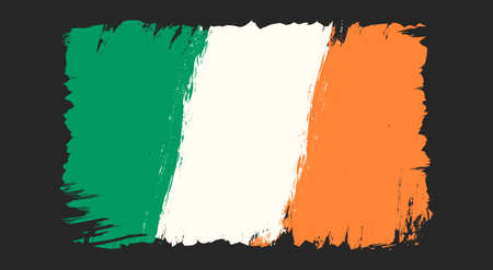 Vector vintage Irish flag. Vector illustration of old flag of Ireland in grunge style.のイラスト素材