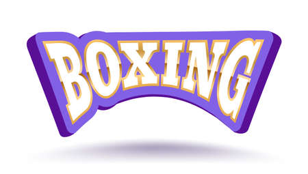 Vector vintage emblem for boxing. Vector logo for boxing club with golden stars.のイラスト素材
