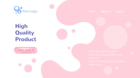 Vector template of website design. The modern concept of web page design for website development and mobile sites. Illustration of landing page.のイラスト素材