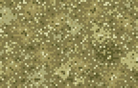 Vector seamless military pattern in pixel style. Pixel camouflage vector seamless green pattern.のイラスト素材