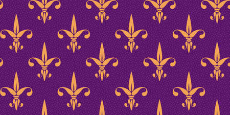 Vector vintage seamless pattern Fleur de lis. Vintage vector pattern fleur de lis.のイラスト素材