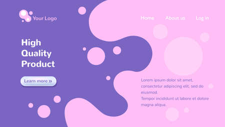 Vector template of website design. The modern concept of web page design for website development and mobile sites. Illustration of landing page.のイラスト素材