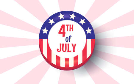 Vector banner for 4 th of july on abstract background. Vector poster for USA independence day.のイラスト素材