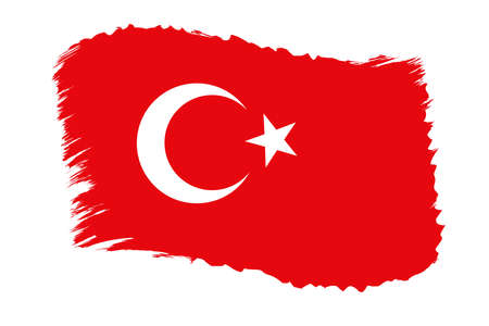 Vector vintage Turkish flag. Drawing flag of Turkey in grunge style.のイラスト素材